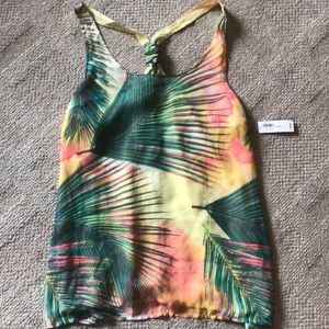 Tropical sleeveless blouse